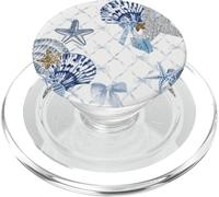 Conchiglie di mare Stella marina Fiocchi blu Preppy Star Costiera Estate PopSockets PopGrip per MagSafe