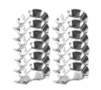 Conchiglie Di Ostriche In Acciaio | 12 Pezzi | Di Salsa - Da Cottura Riutilizzabile Da 4 Pollici 450 G, Di Frutti Di Mare Impilabile In Metallo Migliora Il Sapore Per Le