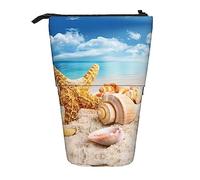 Conchiglie di stelle marine da spiaggia Astuccio telescopico Portapenne Telescopico Astuccio Borsa Cancelleria, per ufficio scolastico, Natale2, Taglia unica, Organizer per borse