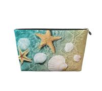 Conchiglie di stelle marine sulla spiaggia, Borsa da toilette Borsa per trucco Borsa per cosmetici Borsa da toilette da viaggio portatile