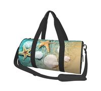 Conchiglie di stelle marine sulla spiaggia, Borsone da viaggio di grande capacità Borsa rotonda Borsa da viaggio sportiva Borsa da viaggio Borsa da fitness