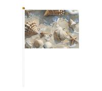 Conchiglie Stampa Sabbia Due lati Tenuto In Mano Bandiere Esterni Interni Decorativi Sport Giochi Festival Eventi Bandiera