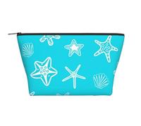 Conchiglie Stelle Marine Blu, Borsa da toilette Borsa per trucco Borsa per cosmetici Borsa da toilette da viaggio portatile