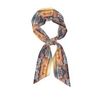 Conchiglie sulla spiaggia Elegante sciarpa di raso da donna Sciarpa alla moda morbida e lucida con stampa all-over Versatile da indossare come fascia per capelli o cravatta per appuntamenti e foto