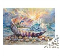 Conchiglie sull'isola, delfini Puzzle Per Adulti |Stile acquerello| 38x26cm/1000pcs Puzzle Giochi Educativi,decorazioni Per La Casa