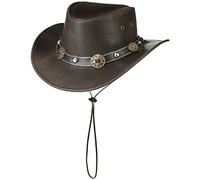 Concho Cappello in Pelle Scippis cappello da cowboy cappello australiano L/58-59 - marrone