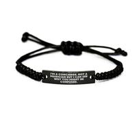 Concierge Rope Bracciale regalo degli amici a concierge per il compleanno, citazione che sono un concierge. Non un mago ma posso capire perché potresti essere confuso., Acciaio inossidabile nero con