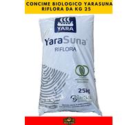 CONCIME BIOLOGICO YARA SUNA RIFLORA 6-5-10 (10+2+13) DA KG 25