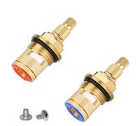 Concisea 2 pz 1/2" est de Rubinetto in ottone Cartuccia ceramica Miscelatore testa a dischi in ceramica con vite cartuccia ceramica rossa e blu per la custodia, bagno