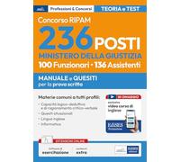 Concorso 236 posti Ministero della giustizia. Materie comuni per la prova scritta. Con software di esercitazione