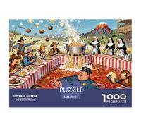 Concorso internazionale di mangiatori di spaghetti western, Puzzle in Legno Impermeabile DIY Puzzles Da 1000 Pezzi Regali Per Adulti Impossibili Per Decorazioni Domestiche