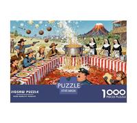 Concorso internazionale di mangiatori di spaghetti western, Puzzle in Legno Impermeabile DIY Puzzles Da 1000 Pezzi Per Adulti Colorati Giochi Di Impegnativi