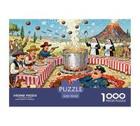 Concorso internazionale di mangiatori di spaghetti western, Puzzle in Legno Impermeabile Puzzles Da 1000 Pezzi Regali Per Adulti Divertenti Giochi Educativi