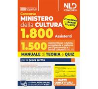Concorso Ministero della Cultura 1800 posti. profilo 1.500 assistenti per la tutela, accoglienza e vigilanza per il patrimonio e i servizi culturali (Cod. 01). Manuale di Teoria e quiz