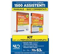 Concorso Ministero della Cultura 1800 posti. profilo 1.500 assistenti per la tutela, accoglienza e vigilanza per il patrimonio e i servizi culturali (Cod. 01). Kit manuale di teoria e quiz commen...