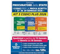 Concorso Procuratore dello Stato: kit codici normativi penale e di procedura penale, amministrativo e civile e di procedura civile 2026 per la prova scritta. Con espansione online