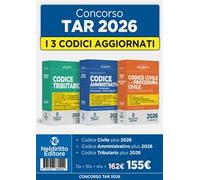 Concorso TAR 2026: Kit codici normativi Tributario, Amministrativo e Civile e di Procedura Civile 2026 per la prova scritta