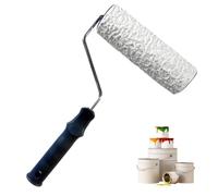 Concrete Stamping Roller - Rock Pattern, DIY Imprinting Tool For Walls | 8-Inch Size | Professional Masonry Form Tool | Stainless Steel Frame, for Wall, Patio, Garden