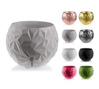 CONCRETTE - Vaso per fiori in cemento Bauble Geometric Ø 24 cm, 17 colori, Cemento, Incolore, 34.5x34.6x27.3 cm