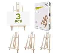 Conda - Cavalletto da Tavolo in Legno di Pino, Altezza 40,64 cm, Confezione da 3 Pezzi, per L’esposizione di Foto e Dipinti, Portatile
