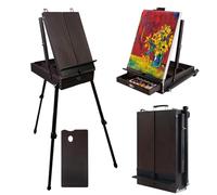 CONDA Cavalletto in stile francese da 177,8 cm con gambe in alluminio, cavalletto pieghevole per schizzi e pittura con cassetto, cavalletto treppiede per pittura, schizzi, esposizione