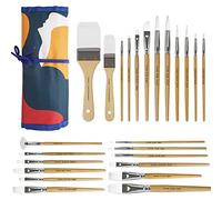 CONDA Set di 24 pennelli da artista di forme diverse, pennelli professionali per pittura a olio, tela acrilica e pittura ad acquerello (colore)