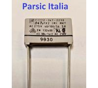 CONDENSATORE ANTIDISTURBO 0.047uF X2 275V 47nF P=15mm MKT POLY BOX ( = 50 PEZZI)