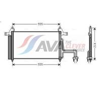 Condensatore aria condizionata AVA COOLING FT5253D STILO (192_) 1.2 2002-2006