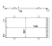 Condensatore Aria Condizionata Con Essicatore MAHLE per Citroen C8 (EA _/ Eb _)