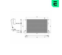 Condensatore Aria Condizionata Con Essicatore per Saab 9-3 Cabriolet 1.8 T 2.0