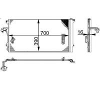 Condensatore aria condizionata MAHLE AC 659 000S AUDI Q7 (4LB) 3 2010-2015