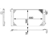 Condensatore aria condizionata MAHLE AC 672 000S MULTIVAN T5 2 2003-2015