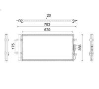 Condensatore aria condizionata MAHLE AC 921 000P per H350 Furgone 2.5 2015-