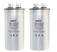 Condensatore circolare CBB65, 450VAC 6 uf/MFD 50/60Hz, condensatore ad avvio circolare, molto adatto per aria condizionata, condensatore ventola, ecc. (6 uf, 2)