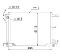 Condensatore clima JUKE 06/2010 1.6 DIG-T 92100 3DD0A 487x406