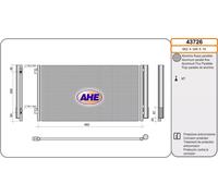 Condensatore, Climatizzatore AHE 43726 per FIAT 500X 1.6