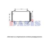 AKS Dasis Condensatore aria condizionata 212066N con essicatore per Toyota Corolla ZZE12
