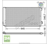 Condensatore climatizzatore Denso per FIAT 500X JEEP RENEGADE