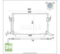 Condensatore climatizzatore Mahle per CITROEN BERLINGO XSARA ZX PEUGEOT PART ##r