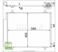 Condensatore climatizzatore Mahle per CITROEN JUMPY C8 FIAT ULYSSE LANCIA PHEDR