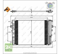 Condensatore climatizzatore NRF per INFINITI QX30 Q30 MERCEDES CLASSE GLA 250 2