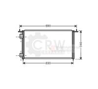 Condensatore Climatizzatore Per Honda Civic VII Hatchback 2.0 TYPE-R