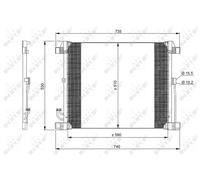 Condensatore, Climatizzatore per INFINITI EX FX QX50 QX70