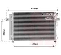 Condensatore, Climatizzatore VAN WEZEL 82005195 per HYUNDAI GETZ 1.5 CRDi