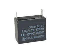 Condensatore di avviamento plug-in for ventilatore CBB61 4.5U 4.5UF 5U 5UF 6U 6UF 8U 8UF10U 10UF 12U 12UF 450V due pin(12UF 50X25X35MM)