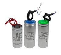 Condensatore di avviamento pompa acqua motore CBB60 for lavatrice asciugatrice 4UF 6UF 8UF 10UF 12UF 15UF 16UF 20UF 25UF 30UF 35UF 40UF 450V guscio in alluminio(8UF 70X38MM)