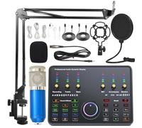 Condensatore di registrazione del computer Microfono Microfono Scheda audio trasmissione in diretta Scheda audio per telefono cellulare Set completo dedicato dal vivo,D