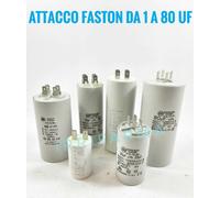 Condensatore di spunto marcia e avviamento motori monofase 1 a 80 UF 450V Faston