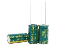 Condensatore elettrolitico 100 pezzi 2200 UF 16 V 2200 UF16 V 105 C Kapasitor radiale 10 * 20 MM Dispositivi elettronici