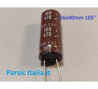 CONDENSATORE ELETTROLITICO 470uF 100V 105° 16x40mm (= 50 PEZZI)